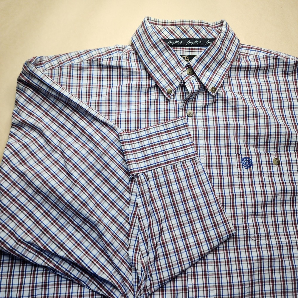 George‎ Strait Collection by Wrangler Mens XL Plaid Western Button Down Workwear